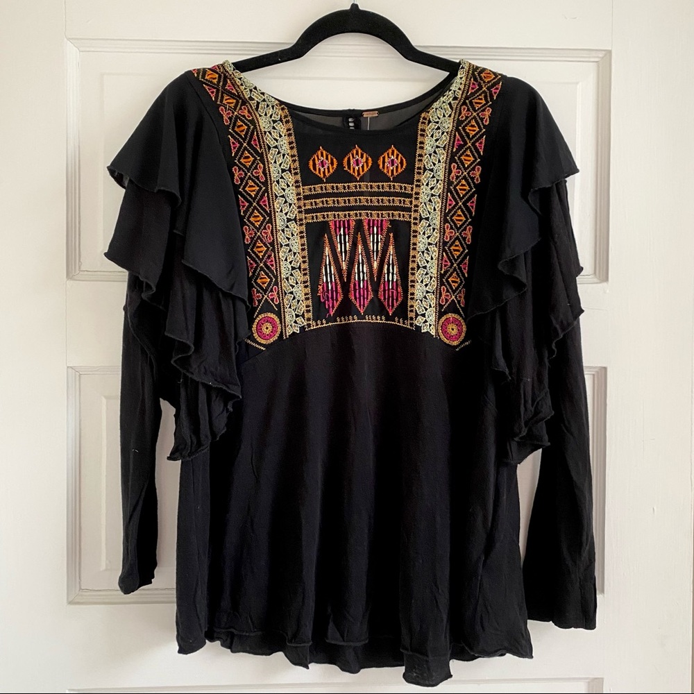 Free People La Cienega Embroidered Top